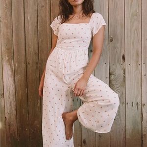 NEW O'Neill Lanai Rose Jumpsuit in Ivory Floral XS